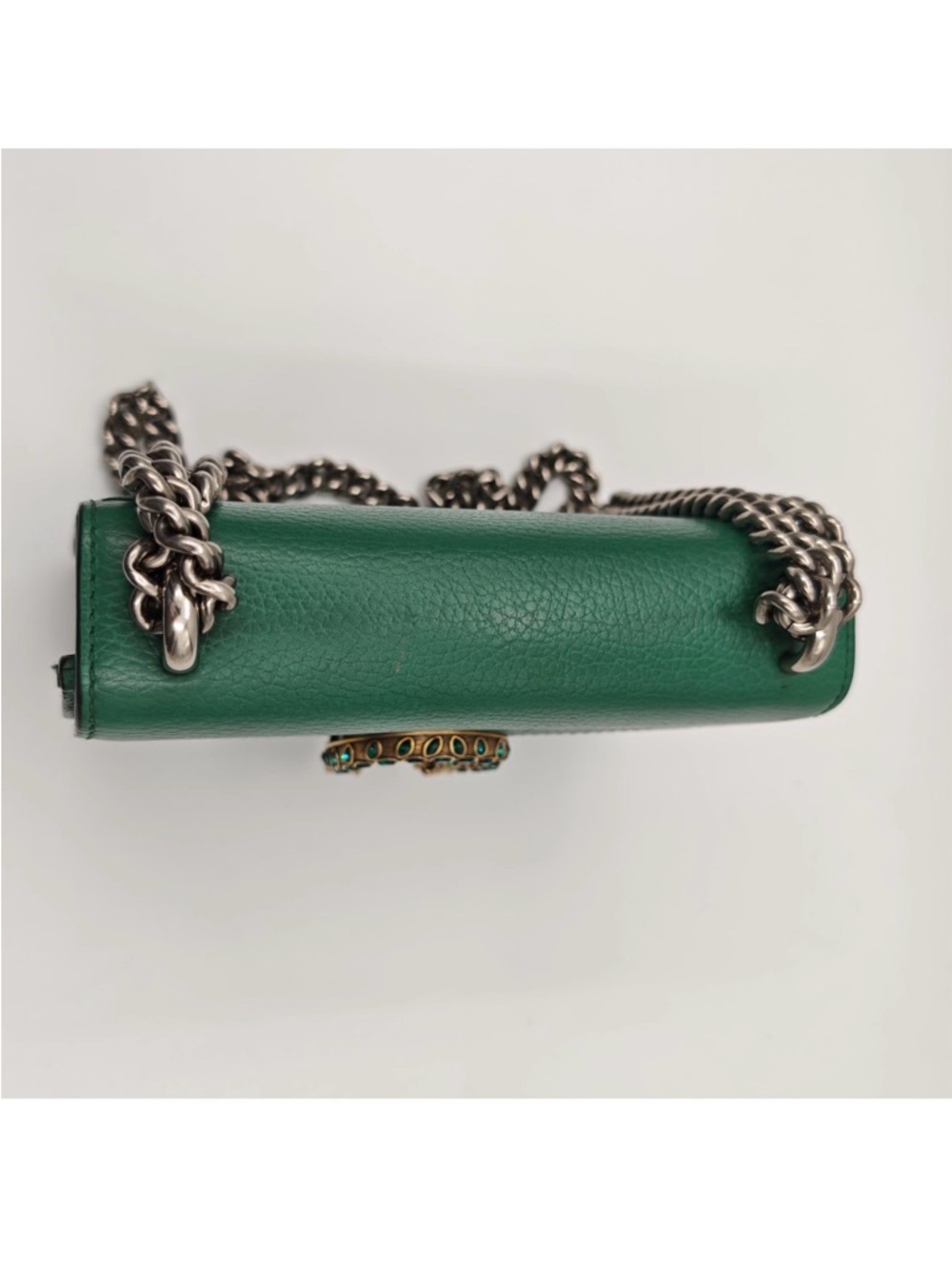 Gucci Dionysus Green Leather Chain Shoulder Bag Tiger Head - Picture 8 of 12